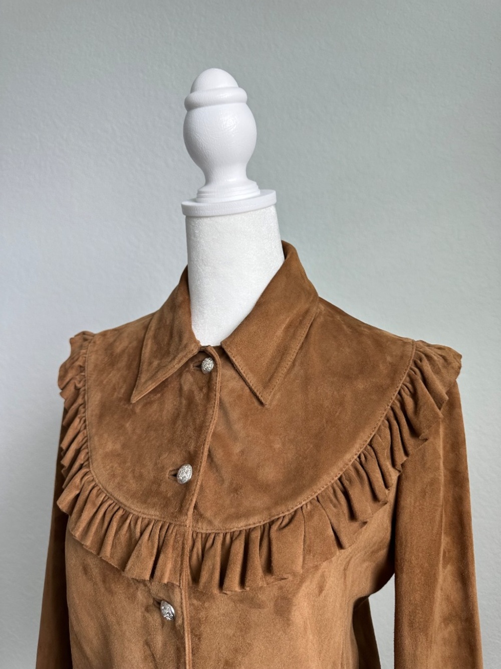 Maje Suede Ruffle Jacket - Picture 2 of 4
